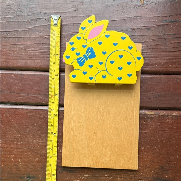 Yellow Bunny Notepad Holder with Blue Hearts - Picture 6 of 7